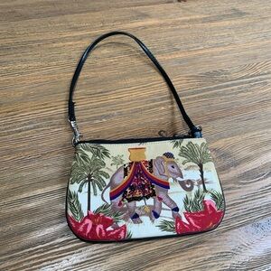 Elephant Print Cream and Black Women's Bag